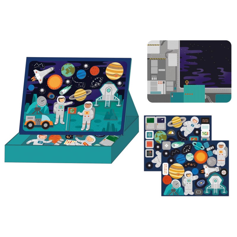 Petit Collage Outer Space Play Scene Mix and Match Magnetic Pieces, Ages 3+, 2 Scenes and 54 Pieces - Image 2